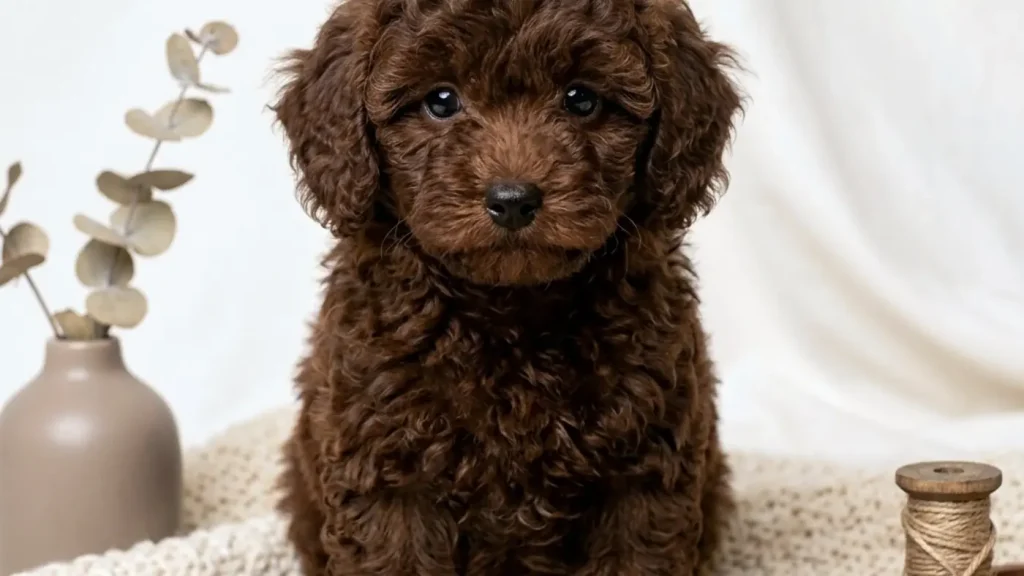Cachorro de Caniche Toy rojo pimentón
